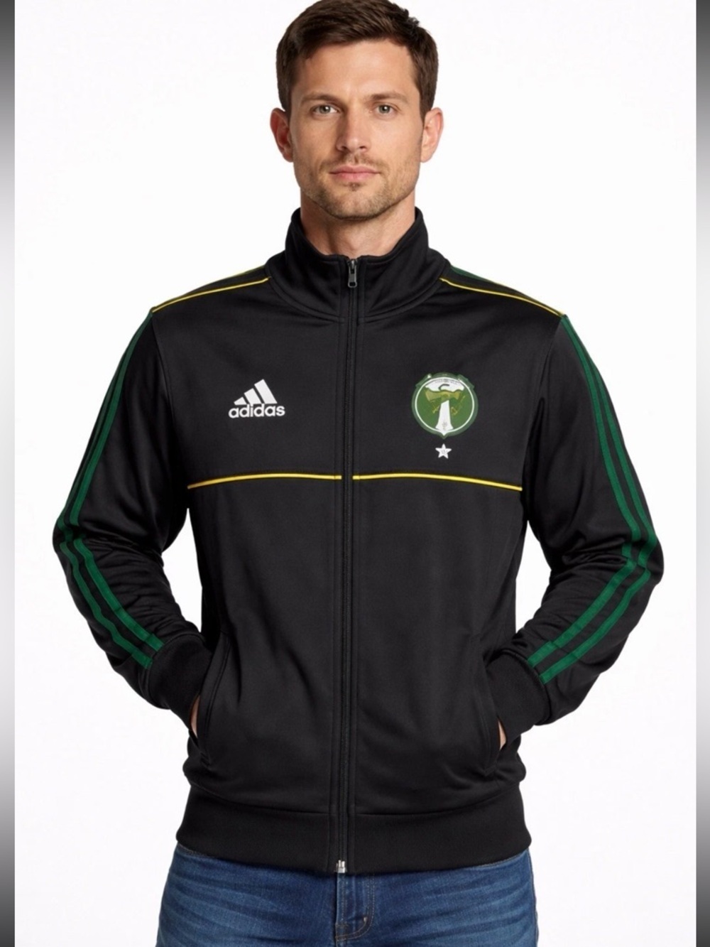 Portland Timbers Adidas Track Jacket Warm Up MLS Men's S Stripe Full Zip Warm-up